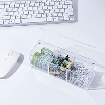 Yeeco Clear Acrylic Capsule Holder - 3 Compartments Organizer