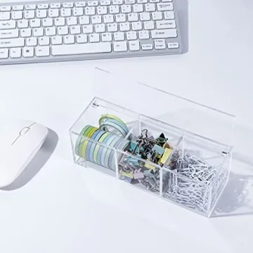 Yeeco Clear Acrylic Capsule Holder - 3 Compartments Organizer