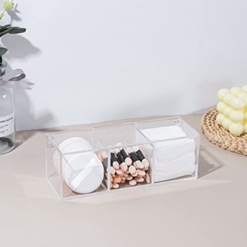 Yeeco Clear Acrylic Capsule Holder - 3 Compartments Organizer