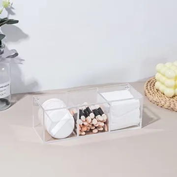 Yeeco Clear Acrylic Capsule Holder - 3 Compartments Organizer