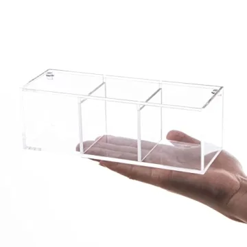 Yeeco Clear Acrylic Capsule Holder - 3 Compartments Organizer