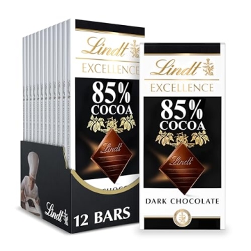 Lindt EXCELLENCE 85% Cocoa Dark Chocolate Bar, Dark Chocolate Candy, 3.5 oz. (12 Pack)