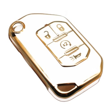 Stylish & Durable FEYOUN Key Fob Cover for Jeep Gladiator, Wrangler & Wagoneer - TPU Protection Shel...