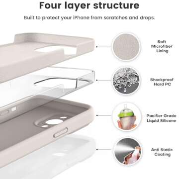 Vooii Compatible with iPhone 13 Pro Case, Liquid Silicone Upgrade [Camera Protection] [Soft Anti-Scr...