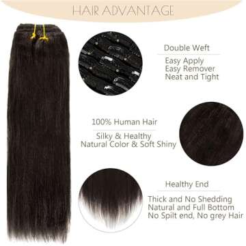 Loxxy Yaki Clip-in Hair Extensions for Black Women - 20 inch