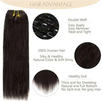 Loxxy Yaki Clip-in Hair Extensions for Black Women - 20 inch