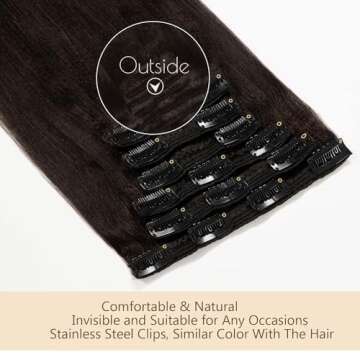 Loxxy Yaki Clip-in Hair Extensions for Black Women - 20 inch