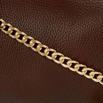 The Drop Women's Keela Round Chain Crossbody Bag, Chocolate, One Size