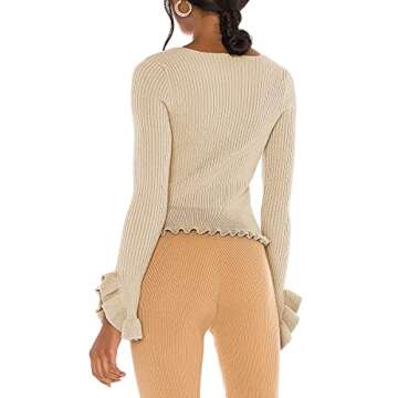 ALENDA DANMOS Women's Cropped Cardigan for Year-round Style