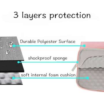 MOSISO Laptop Case 16 inch, 15-15.6 inch Laptop Sleeve with Handle Compatible with MacBook Pro 16 inch, HP, Acer, Dell, Lenovo, ASUS Notebook, Polyester Multifunctional Computer Bag, Pink
