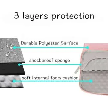 MOSISO Laptop Case 16 inch, 15-15.6 inch Laptop Sleeve with Handle Compatible with MacBook Pro 16 inch, HP, Acer, Dell, Lenovo, ASUS Notebook, Polyester Multifunctional Computer Bag, Pink