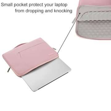 MOSISO Laptop Case 16 inch, 15-15.6 inch Laptop Sleeve with Handle Compatible with MacBook Pro 16 inch, HP, Acer, Dell, Lenovo, ASUS Notebook, Polyester Multifunctional Computer Bag, Pink