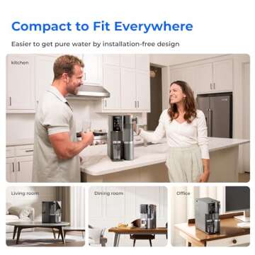 Waterdrop WD-A2 Countertop Reverse Osmosis System, 𝐇𝐨𝐭 𝐚𝐧𝐝 𝐂𝐨𝐥𝐝 RO System, Portable Pure Water Tank, Bottleless Water Cooler, 6 Temperature Settings, Hot Cold Room Water, 3:1 Pure to Drain