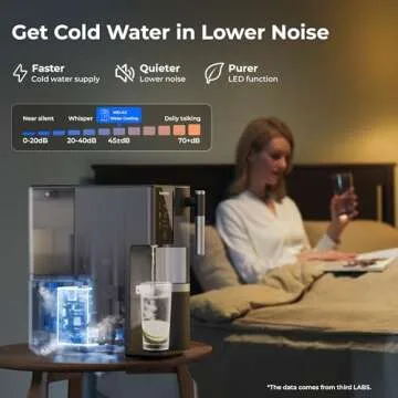 Waterdrop WD-A2 Countertop Reverse Osmosis System, 𝐇𝐨𝐭 𝐚𝐧𝐝 𝐂𝐨𝐥𝐝 RO System, Portable Pure Water Tank, Bottleless Water Cooler, 6 Temperature Settings, Hot Cold Room Water, 3:1 Pure to Drain