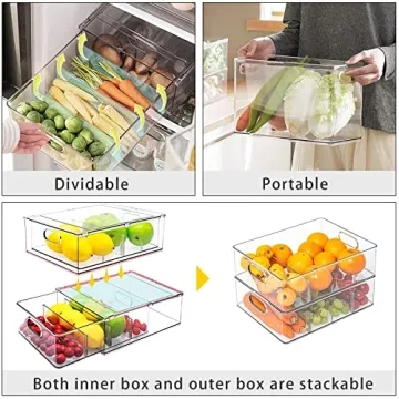 Buy MineSign Stackable Fridge Drawers for Easy Organization