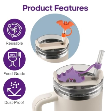 Cute Halloween Silicone Straw Covers for Stanley Cups