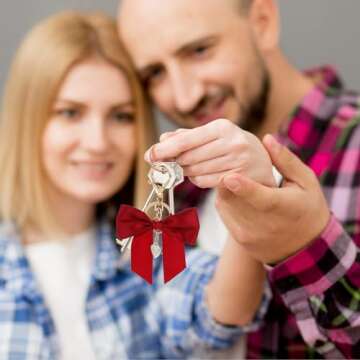3 Pack Purse Charms Bow Bag Charms for Handbag, Bow Keychain for Purse, Black Red White Bowknot Key ...