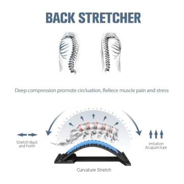 AQIQQ Back Stretcher, Multi-Level Back Cracker, Upper & Lower Back Pain Relief Device for Herniated ...