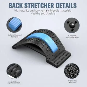 AQIQQ Back Stretcher, Multi-Level Back Cracker, Upper & Lower Back Pain Relief Device for Herniated Disc, Sciatica, Scoliosis.