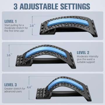 AQIQQ Back Stretcher, Multi-Level Back Cracker, Upper & Lower Back Pain Relief Device for Herniated Disc, Sciatica, Scoliosis.