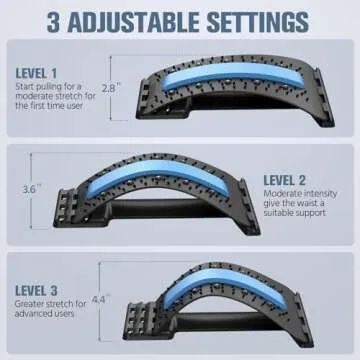 AQIQQ Back Stretcher, Multi-Level Back Cracker, Upper & Lower Back Pain Relief Device for Herniated Disc, Sciatica, Scoliosis.