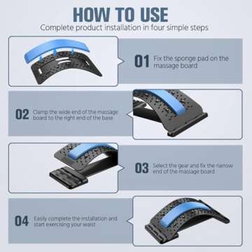 AQIQQ Back Stretcher, Multi-Level Back Cracker, Upper & Lower Back Pain Relief Device for Herniated Disc, Sciatica, Scoliosis.