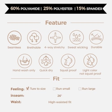 Aoxjox High Waisted Seamless Leggings Gym Yoga Pants