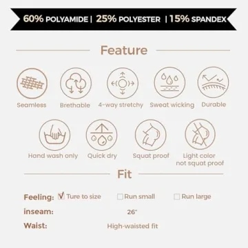 Aoxjox High Waisted Seamless Leggings Gym Yoga Pants