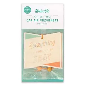 Car Air Fresheners by Studio Oh! - Pack of 2 Everything is OK Scented Hanging Air Fresheners - Unique & Exclusive Fragrance with DeoBoost Odor Eliminator