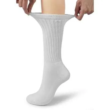 BomKinta Crew Slouch Socks Women - Retro Scrunch Short Sock - Soft Solid Ankle Socks Size 5-11 3 Pair White White White