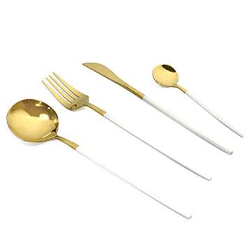 24-Piece Stainless Steel Silverware Set for Elegant Dining