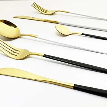 24-Piece Stainless Steel Silverware Set for Elegant Dining