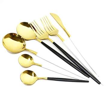 24-Piece Stainless Steel Silverware Set for Elegant Dining