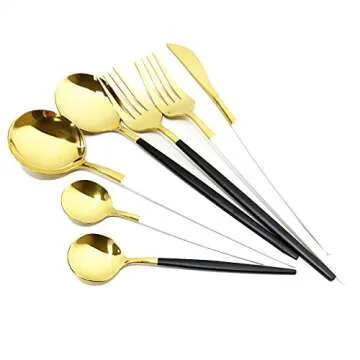 24-Piece Stainless Steel Silverware Set for Elegant Dining