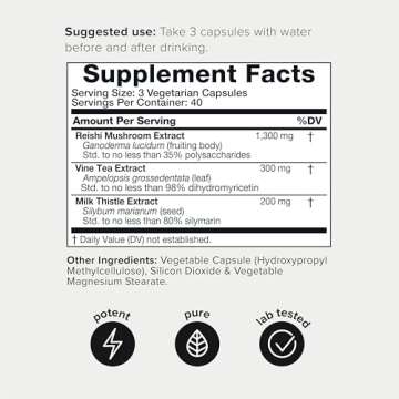 Toniiq Ease with DHM - Full Liver Support for a Night Out - 120 Capsules - 50x Super Concentrated Ex...