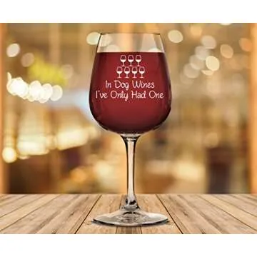 In Dog Wines Funny Wine Glass - Wine Lover Gifts for Women - Dog Mom Gift - Unique Gag Wine Gifts for Dog Lovers - Cool Birthday Present - Fun Wine Glass for Wife, Friend, Sister