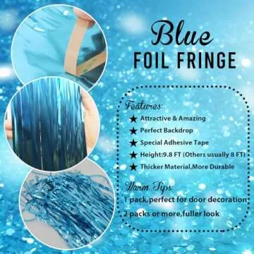 GOER Metallic Tinsel Curtains for Party Decor 5 pcs