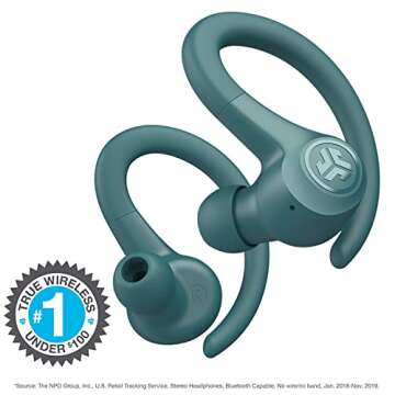 JLab Go Air Sport, Wireless Workout Earbuds, Teal, Featuring C3 Clear Calling, Secure Earhook Sport ...