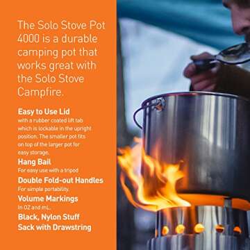 Solo Stove Pot 4000 Stainless Steel Camping Pot