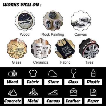 YOOHO Acrylic Paint Pen Set - 6 Color Markers