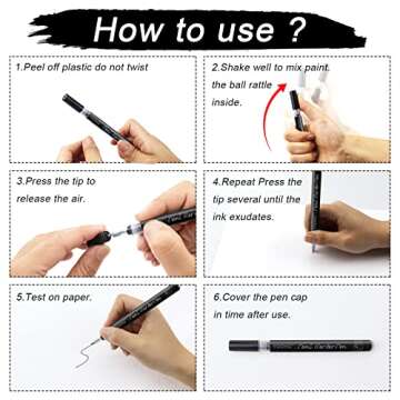 YOOHO Acrylic Paint Pen Set - 6 Color Markers