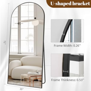 Koonmi Arched Full-Length Mirror Elegant Modern Home Decor