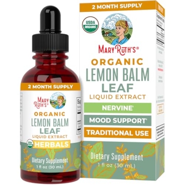 MaryRuth's Organic Lemon Balm Leaf Liquid Extract | Mood Support Tincture | Calming & Relaxation
