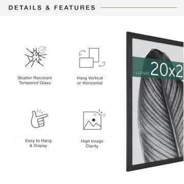 MCS Studio Gallery 20x27 Poster Frame Black Woodgrain, Vertical & Horizontal Wall Hanging Large Picture Frame for Photos, Posters & Art Prints (2-Pack)