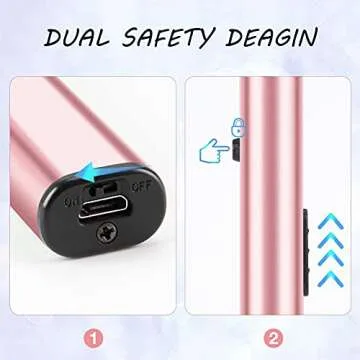 Candle Lighter USB Rechargeable Electric Arc Lighter Windproof Flameless Plasma Lighters Long Grill Lighter with Battery Indicator for Candle,BBQ,Kitchen,Fireworks (Rose Gold)