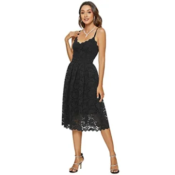 Buy Riatobe Women's Lace Floral Overlay Cocktail Dress Online