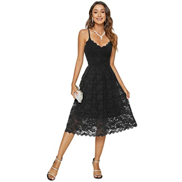 Buy Riatobe Women's Lace Floral Overlay Cocktail Dress Online