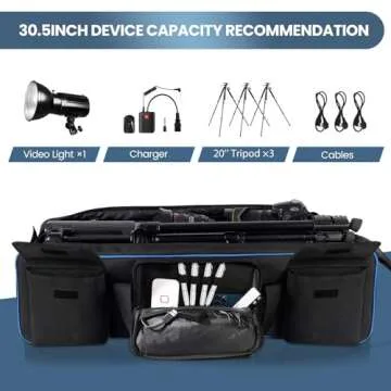YOREPEK Tripod Carrying Case Bag, Light Stand Bag with 2 Protective Padding, 30.5" Large Photo Studio Equipment Case fit Tripods, Monopods, Speaker Stands, Boom Stands, Camcorder, Mic Stands, Travel