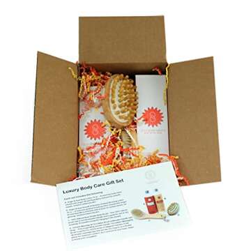 Spa Gift Set for Women "Luxury Body Care Gift Set' 4-Piece Tropical Scent with Body Lotion, Gradual Sunless Tanner, Natural Sponge and Loofah $64 Value