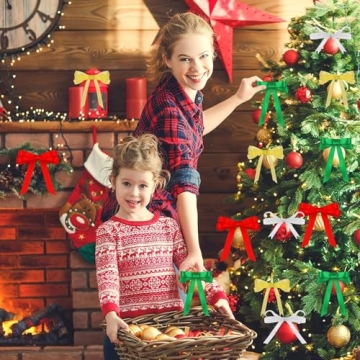 DECYOOL Christmas Ribbons 100 Yards Metallic Glitter